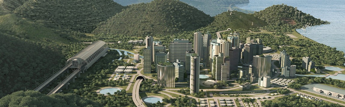 3D of a city area